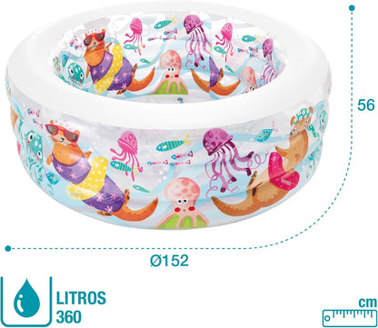 INTEX 58480NP - Fishy Fun Pool, W/ Infl. Floor, Ages 6+, Size 1.52mx56cm