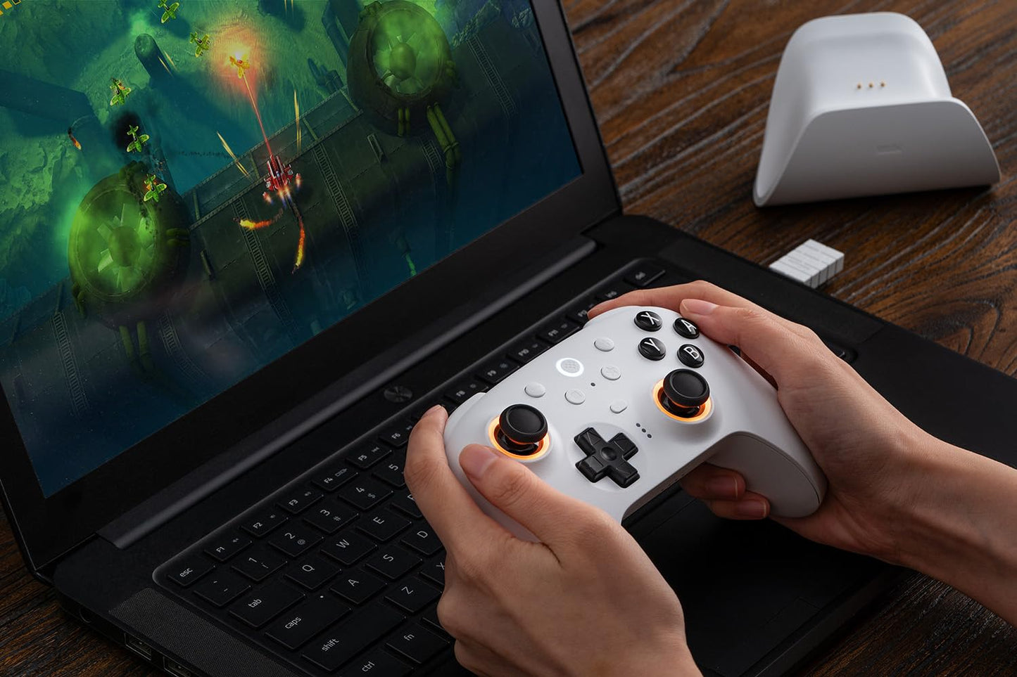 8BitDo Ultimate 2 Bluetooth Controller for Switch/Switch 2 & Windows PC, Switch Pro Controller with TMR Joysticks, Switchable Hall Effect/Tactile Triggers, Vibration and Motion Control - Black