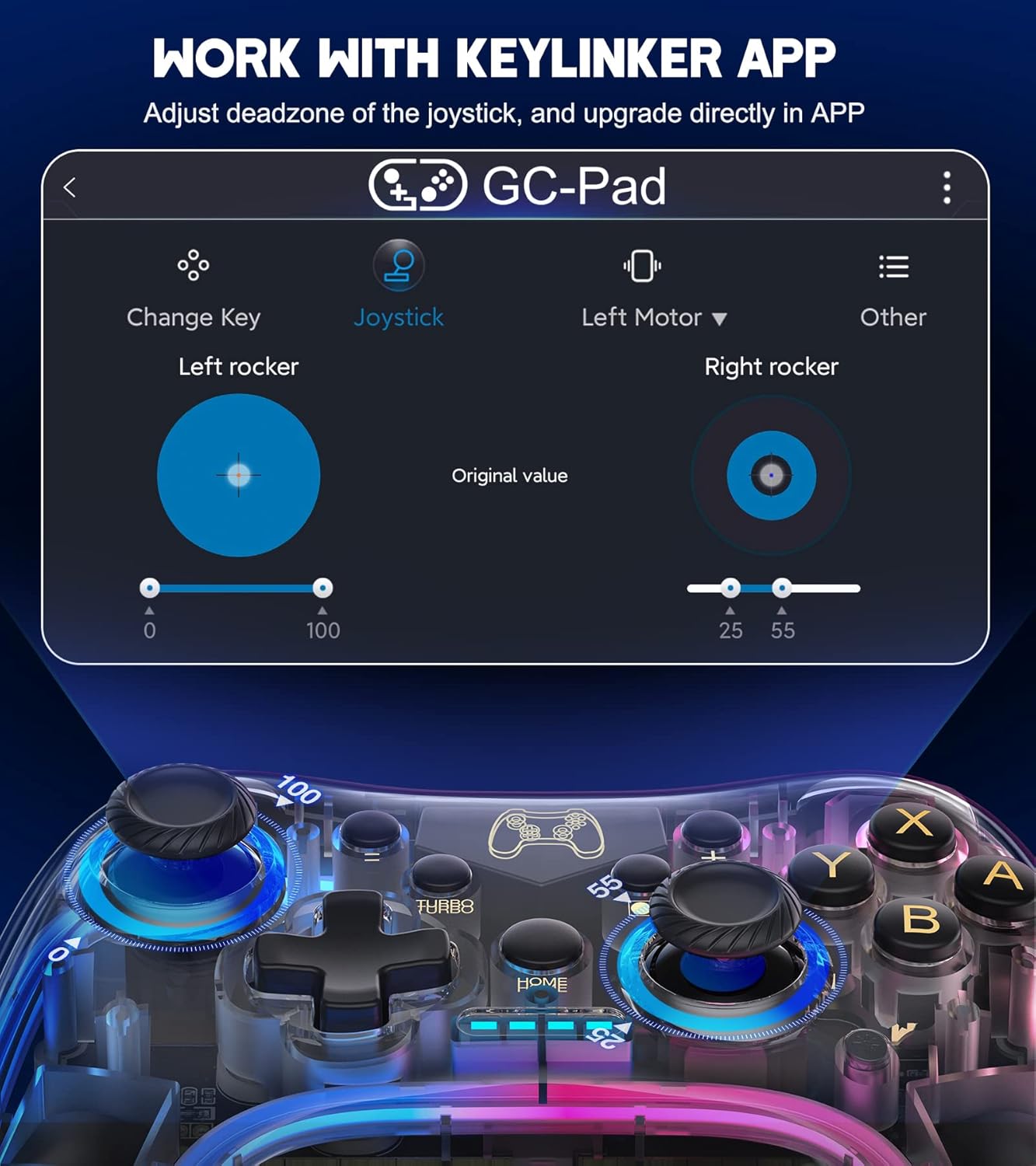 Switch Controller Compatible with Switch/Lite/OLED Controller, Switch Pro Controller With RGB Breathing LED, Switch Controllers Remote Supports Multi-Platform&App with Turbo, Wake-up Function