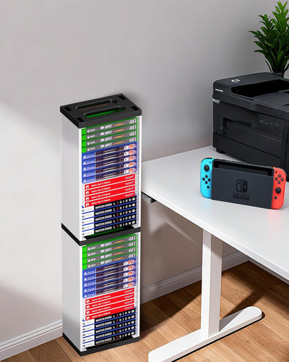 Nargos Video Game Storage Stand Tower for PS5/ PS4/ PS3/ Xbox Series S & X/Xbox one Game, Universal Game Disc Holder Vertical Blu Ray Case Organizer