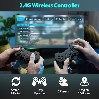 Wireless Retro handheld model Stick Built-in 20000+ Classic Games, 4K HDMI Output Nostalgia Plug & Play Retro Video Gaming Stick with 15 Emulators and Dual 2.4G Wireless Controller（64GB Memory Card）