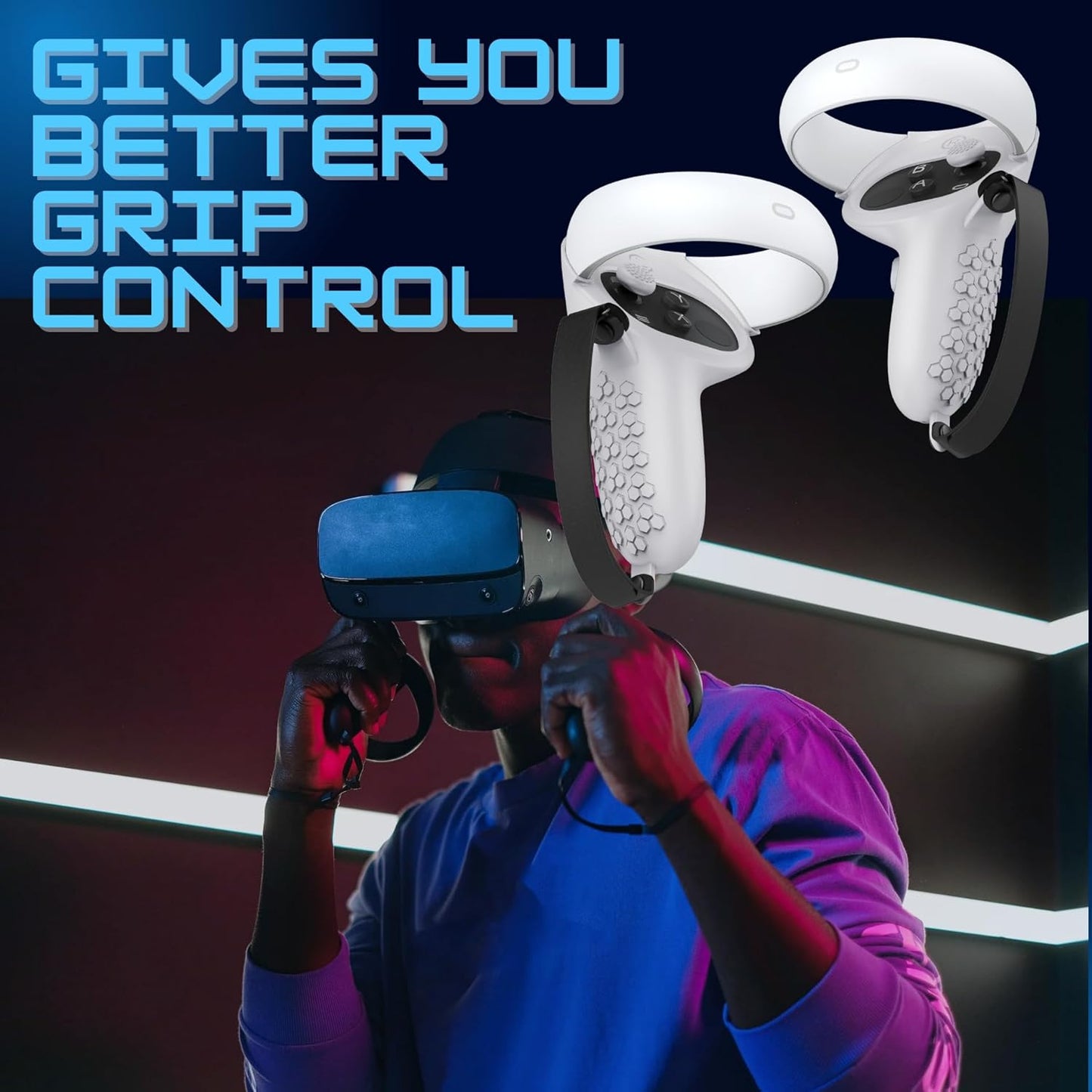 Controller Grip for Oculus Meta Quest 2 Accessories Grips Cover for VR Touch Controllers Covers Protector with Non-Slip Joystick Covers 1Pair (Gray)