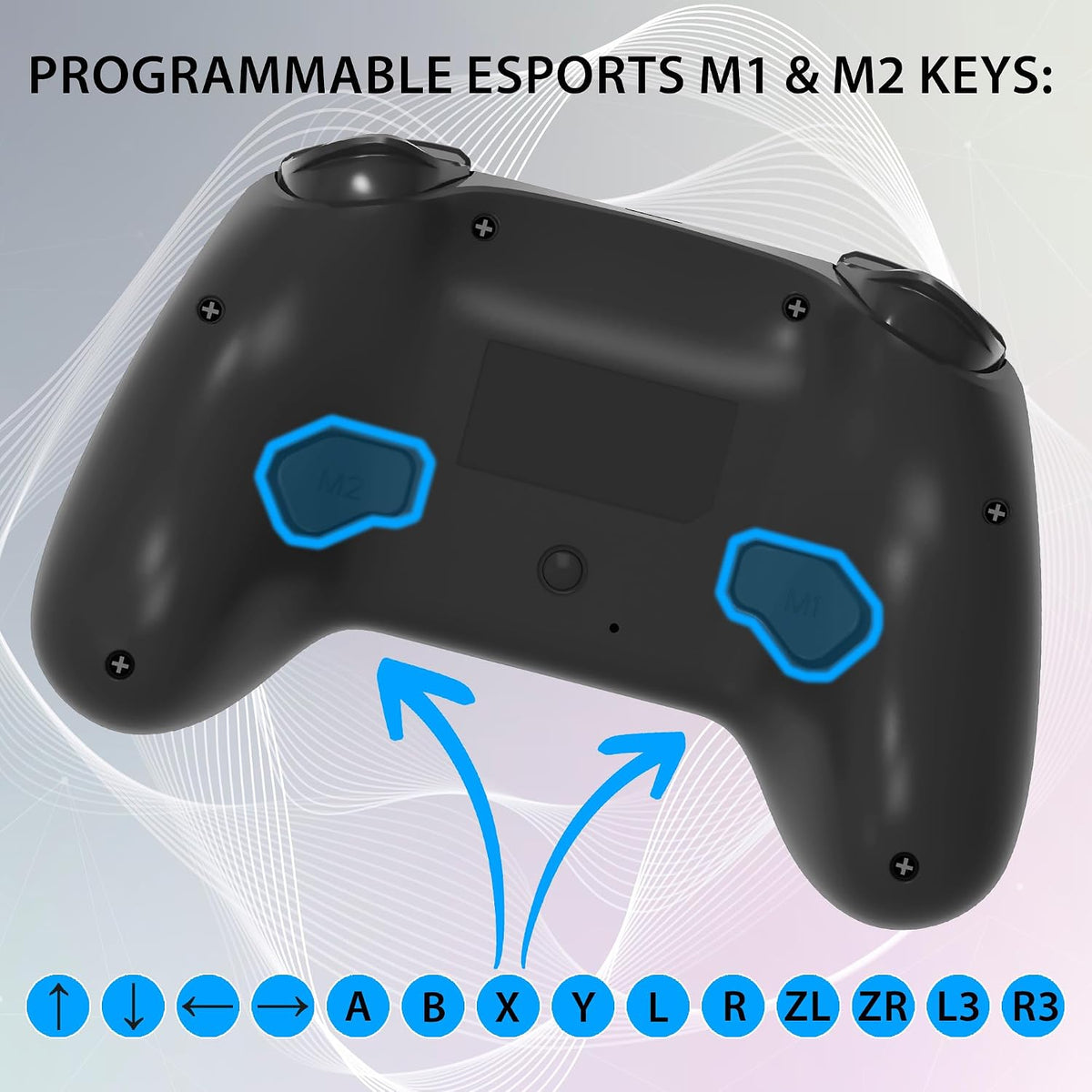Wireless Bluetooth Game Controller for Switch Console, LED Gaming Gamepad with RGB Lighting, Motion Control, Vibration Feedback, Ergonomic Design, Rechargeable Controller (Black)