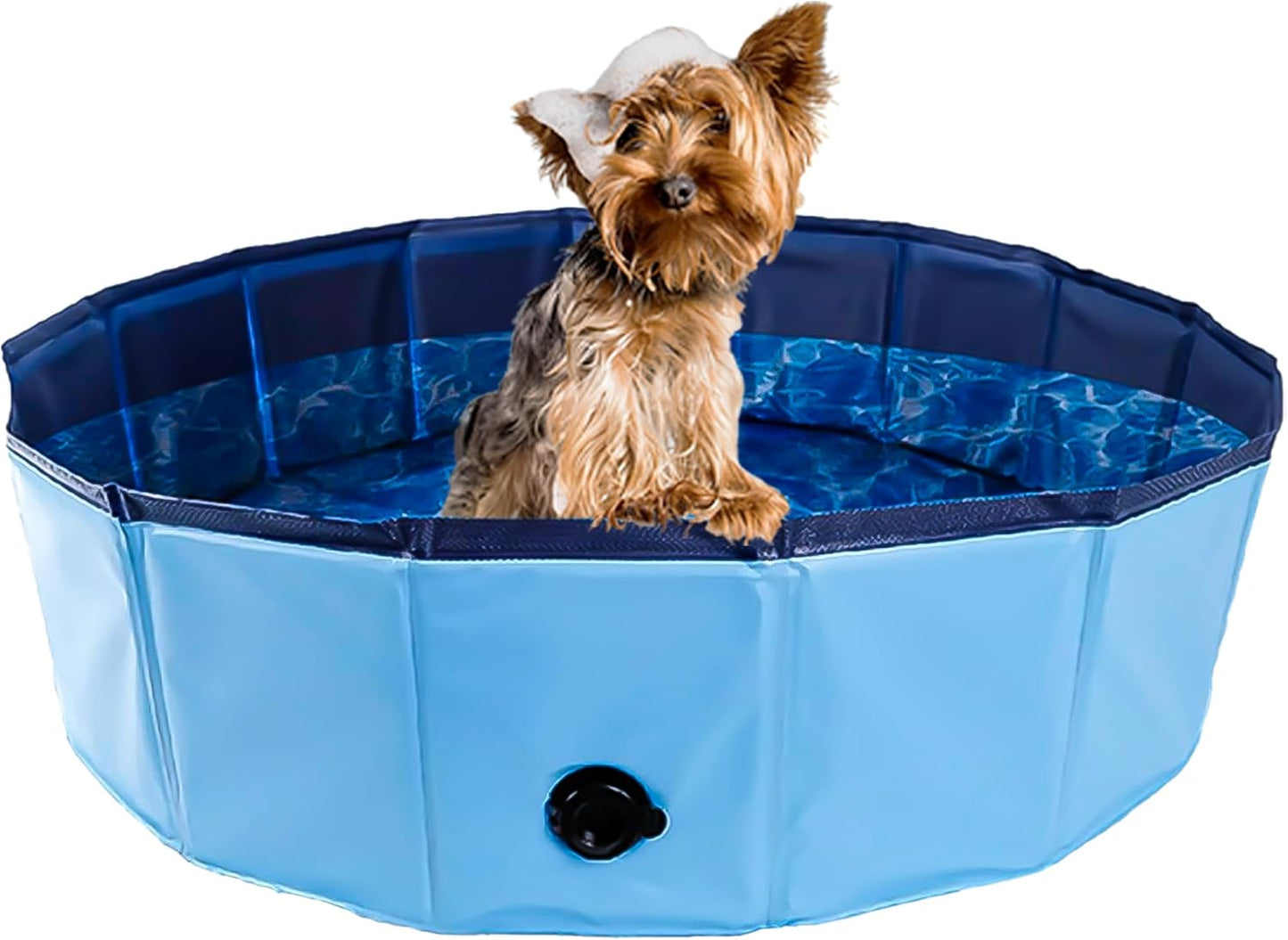 C Crystal Lemon Blue Foldable PVC Swimming Pool - Versatile Dog Pool, Kiddie Pool, Kids Pool, Baby Pool, and Toddler Pool – 31.5  x 7.87  Size Perfect for Indoor/Outdoor Use