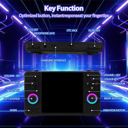 Upgraded XF40H handheld model, Retro handheld model Preloaded Classic Games with Multiple Emulators, 4.0 Inch 4K HD IPS Screen Open Source Linux System, Pocket Video Gaming (Black-128G)
