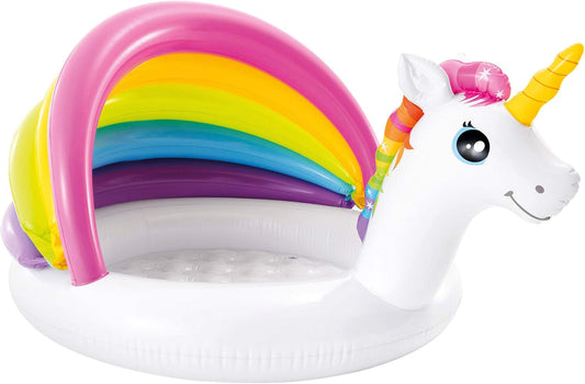 INTEX 57113NP - Unicorn Baby Pool, Ages 1-3, Size 1.27mx1.02mx69cm