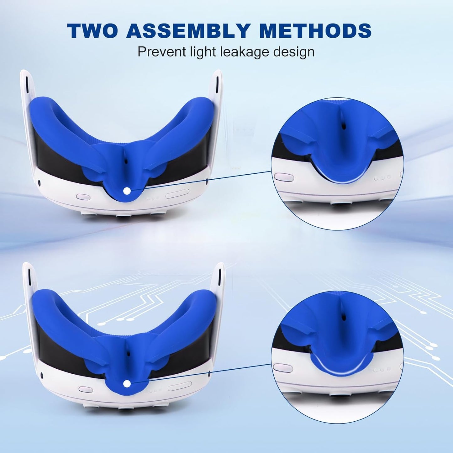 4Pcs VR Silicone Face Cover for Oculus Quest 3,Light-Thin VR Face Pads,Waterproof Anti-Dirty Replacement Facial Cushion VR Pads Accessories (Black+Grey+Blue+Red)