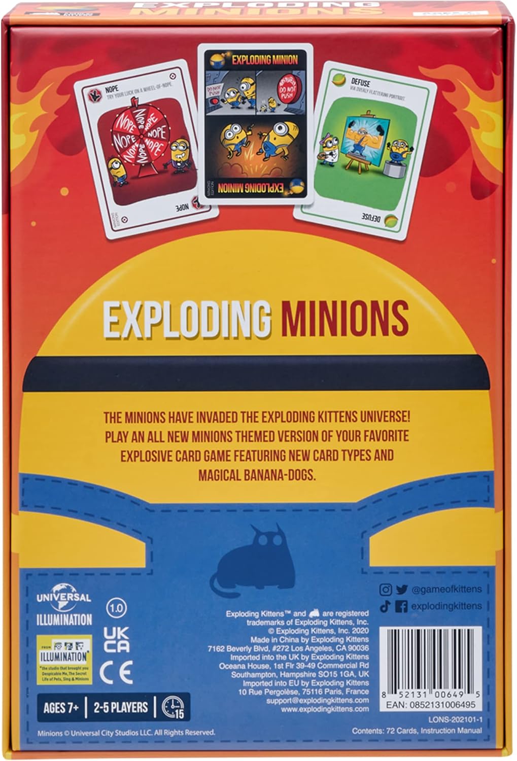 Exploding Kittens LLC Exploding Minions by Exploding Kittens - for Adults Teens and early-stage - Fun Family Games - A Russian Roulette Card Game