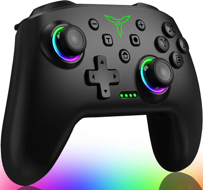 Switch Controller, Wireless Switch Controller Compatible with Switch Controller/Switch Lite/OLED, Wireless Switch Controllers Work with iOS/Android/PC with RGB Light, Programmable, TURBO & Wakeup