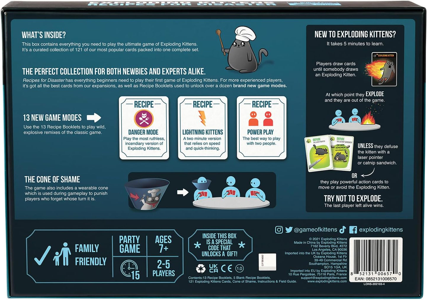 Exploding Kittens LLC - A Russian Roulette Card Game, Easy Family-Friendly Party Games - Card Games for Adults, Teens & early-stage - 2-5 Players