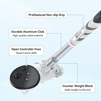 AMVR Golf Club Attachment Compatible with Meta/Oculus Quest 3S/Quest 3, Non-Slip VR Golf Handle Grip for Golf (VR Golf Club)