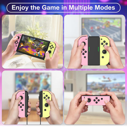 Wireless Controller Compatible with Nintendo Switch, Left & Right Game Controllers with Dual Vibration, Motion Control & Wake-Up Function