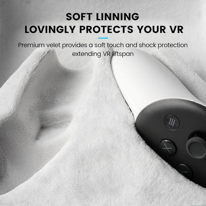 OPTOSLON Q3S Hard Carrying Case for Meta Quest 3/Quest 3S VR Headset, Touch Controller, Original Fabric Strap & Accessories, Ideal for Travel & Home Storage with Comfort Protection