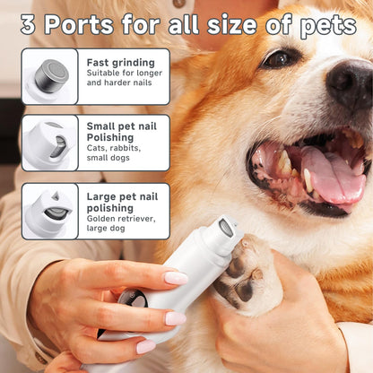 2 in 1 Dog Clippers Grooming Kit, USB Rechargeable Dog Paw Trimmer Low Noise LED Light Pet Nail Trimmers,Cordless Dogs Nail Grinder with 3 mode for Dogs Cats,Pet Hair Trimmer for dogs Paws Eyes Ears