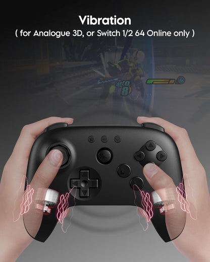 8BitDo 64 Bluetooth Gaming Controller Compatible with Switch Console, Windows & Android – Hall Effect Joystick, Turbo Function, Vibration – Black