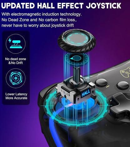 Switch Controller Compatible with Switch/Lite/OLED Controller, Switch Pro Controller With RGB Breathing LED, Switch Controllers Remote Supports Multi-Platform&App with Turbo, Wake-up Function