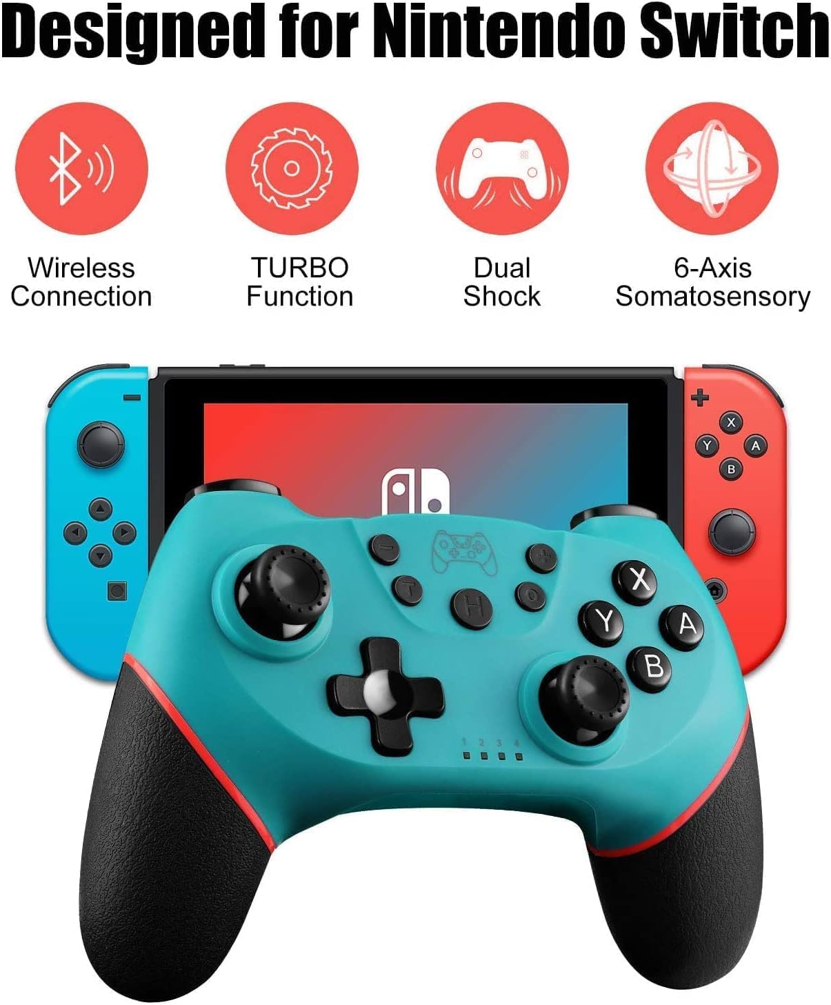 Switch Controller for Nintendo, Wireless Pro Controller for Nintendo Switch/Switch Lite, Switch Remote Controller Gamepad Joystick, Turbo and Dual Vibration (Black)