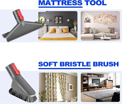 6 Pieces Vacuum Cleaner Accessories Compatible with Dyson V7 V8 V10 V11 V12 V15 Vacuum Attachment Kit Absolute Detect Cyclone Fluffy Mattress Outsize Cleaner Replacement Brush Tools