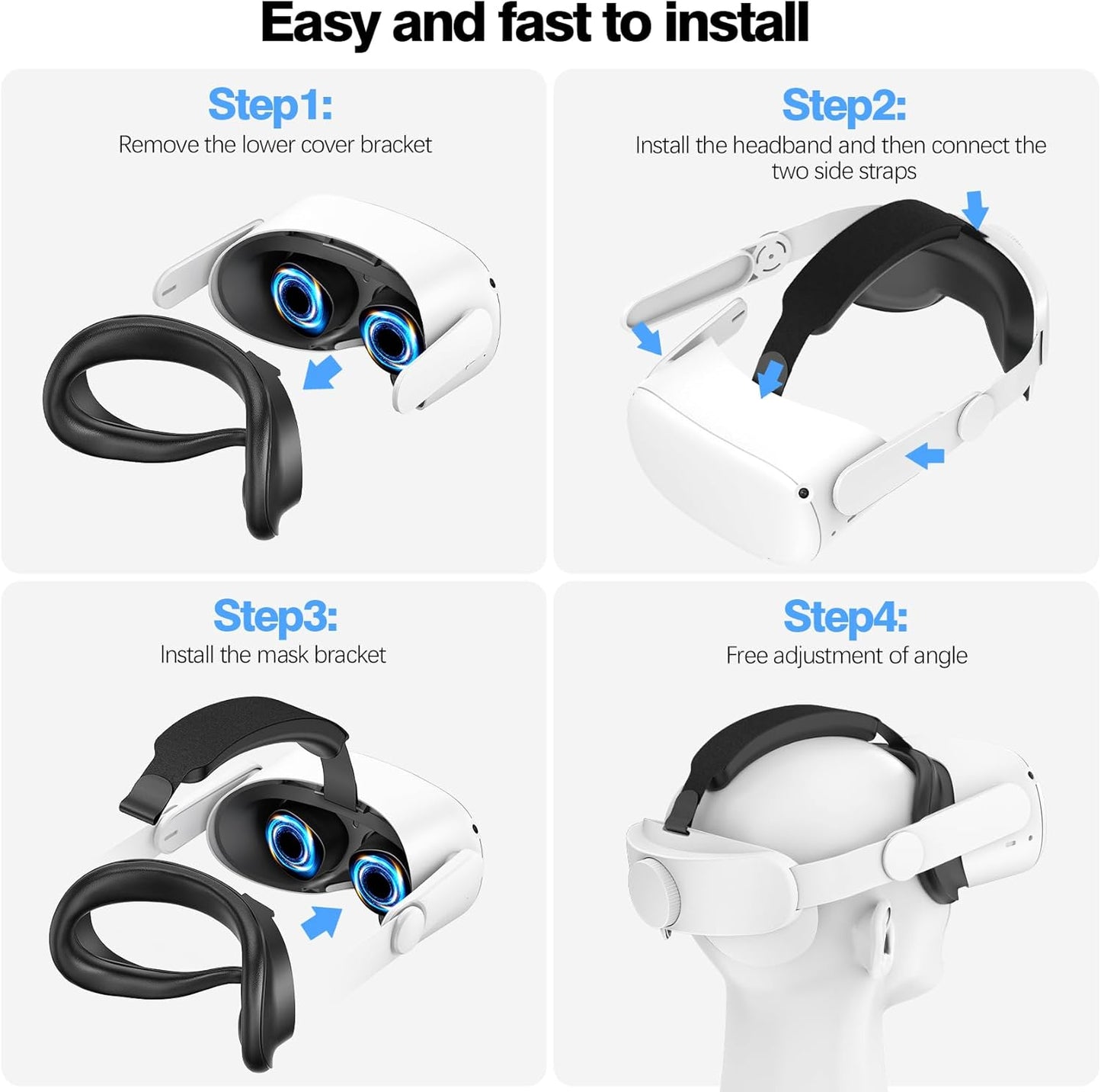 Head Strap Compatible with Oculus Quest 2,Meta Quest 2 Accessories Adjustable Elite Strap Replacement for Enhanced Comfort Support and Gaming Immersion in VR (Comfort Head Strap only)