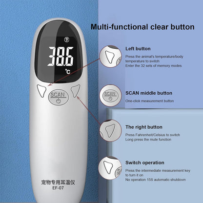 Digital Animal Thermometer - Fast Thermometer Animal | Dog Temperature Monitor, Vet Tech Thermometers - Puppy Thermometers, Tempratue Detection Device, Pet Thermommeters for Tempratue Detection