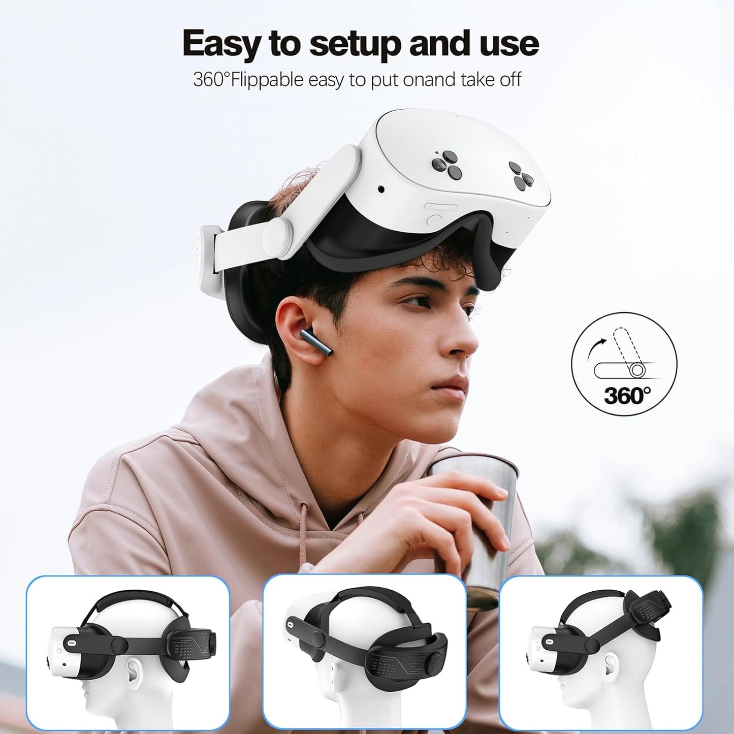 Headband for Meta Quest 3S, Comfort Elite Strap for Oculus Quest 3S Accessories, Adjustable, Lightweight VR Headset Replacement Strap, Comfortable and Pressure Reducing, Reduces Head Pressure