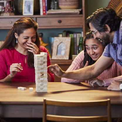 Jenga Game - Classic Strategy Games with Wooden Blocks - 1 or More Players - Board Games - Ages 6+