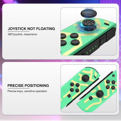 XXFFYM Upgraded Switch Controllers for Switch/Lite/OLED, Replacement for Switch Controller, Support Sports Dual Vibration/Wake-up/Motion Control/Screenshot, Green