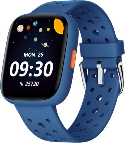 BIGGERFIVE Smart Watch for Kids No APP No Phone Needed, 1.8" Fitness Tracker Watch Pedometer, Sleep Monitor, IP68 Waterproof, Step Counter, Puzzle Games for Girls Boys Teens 5-16, Black
