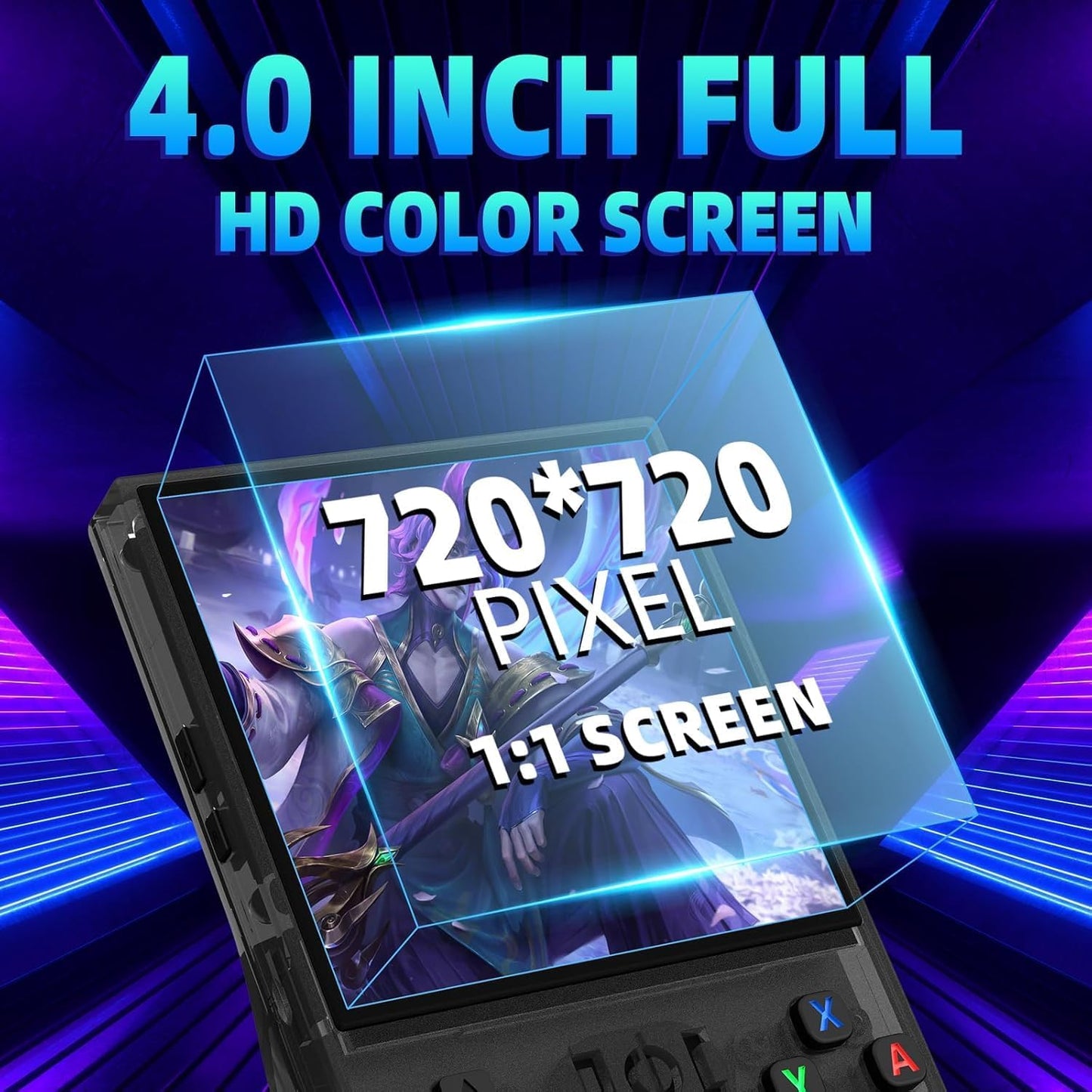 2025 New R36Max Retro handheld model, Upgraded R36S 4.0 Inch 21000+ Games Retro handheld model, Video handheld model with Dual Stylem Linux Supports & Dual 3D Joysticks -128G -Black