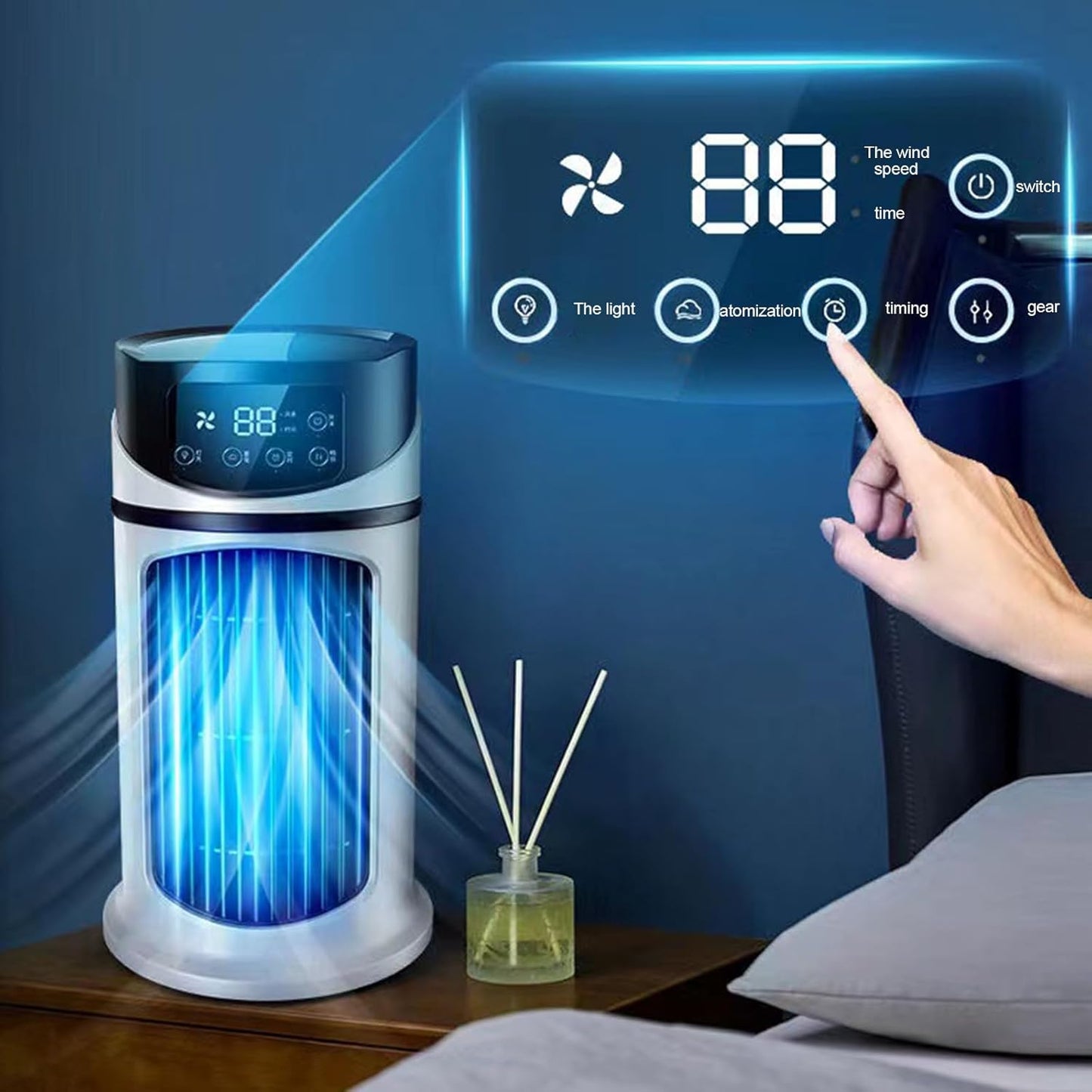 Portable Air Conditioner Desk Cooling Fan Personal Air Cooler for Indoor Outdoor