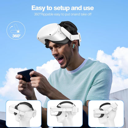 Head Strap Compatible with Oculus Quest 2,Meta Quest 2 Accessories Adjustable Elite Strap Replacement for Enhanced Comfort Support and Gaming Immersion in VR (Comfort Head Strap only)