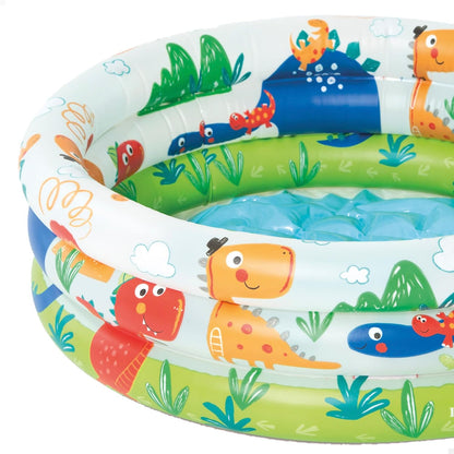 INTEX 57106NP - Dino Buddies 3-Ring Baby Pool, Ages 1-3, Size 61cmx22cm