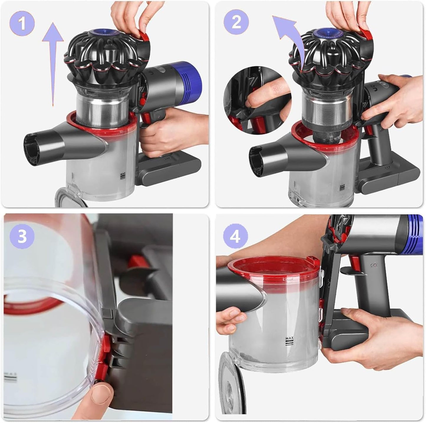 Dust Bin Compatible with Dyson V7 V8 SV10 SV11 Vacuum Cleaners, Canister Vacuum Attachments Dust Bucket Container, Dustbin Part No.967699-01