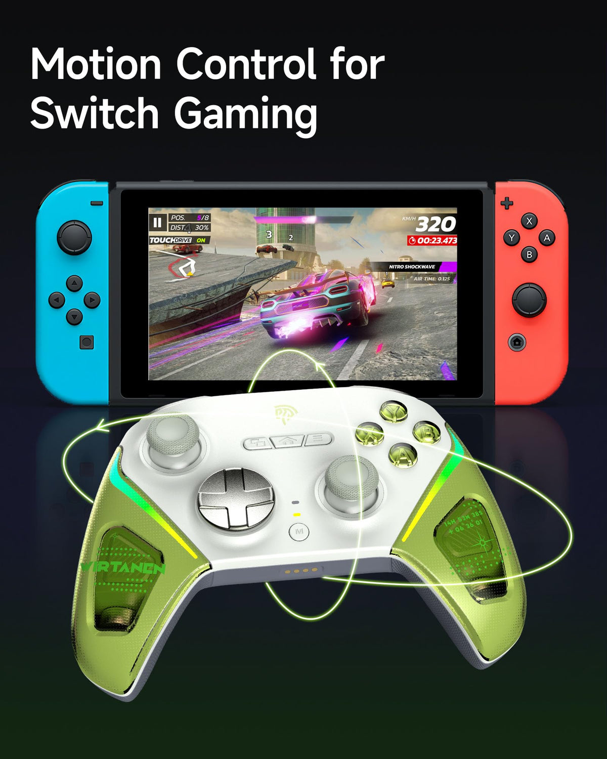 Wireless Game Controller for PC, Switch and Android, Bluetooth Gaming Gamepad, Ergonomic Grip, Responsive Controls and Precision Joystick