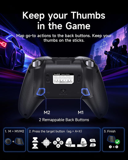 Wireless Game Controller for PC, Switch and Android, Bluetooth Gaming Gamepad, Ergonomic Grip, Responsive Controls and Precision Joystick