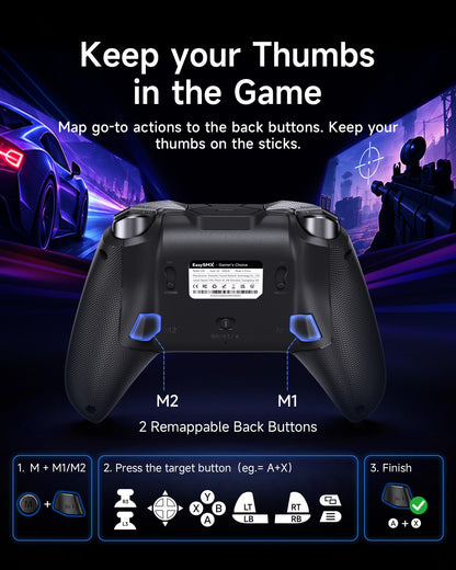 Wireless Game Controller for PC, Switch and Android, Bluetooth Gaming Gamepad, Ergonomic Grip, Responsive Controls and Precision Joystick