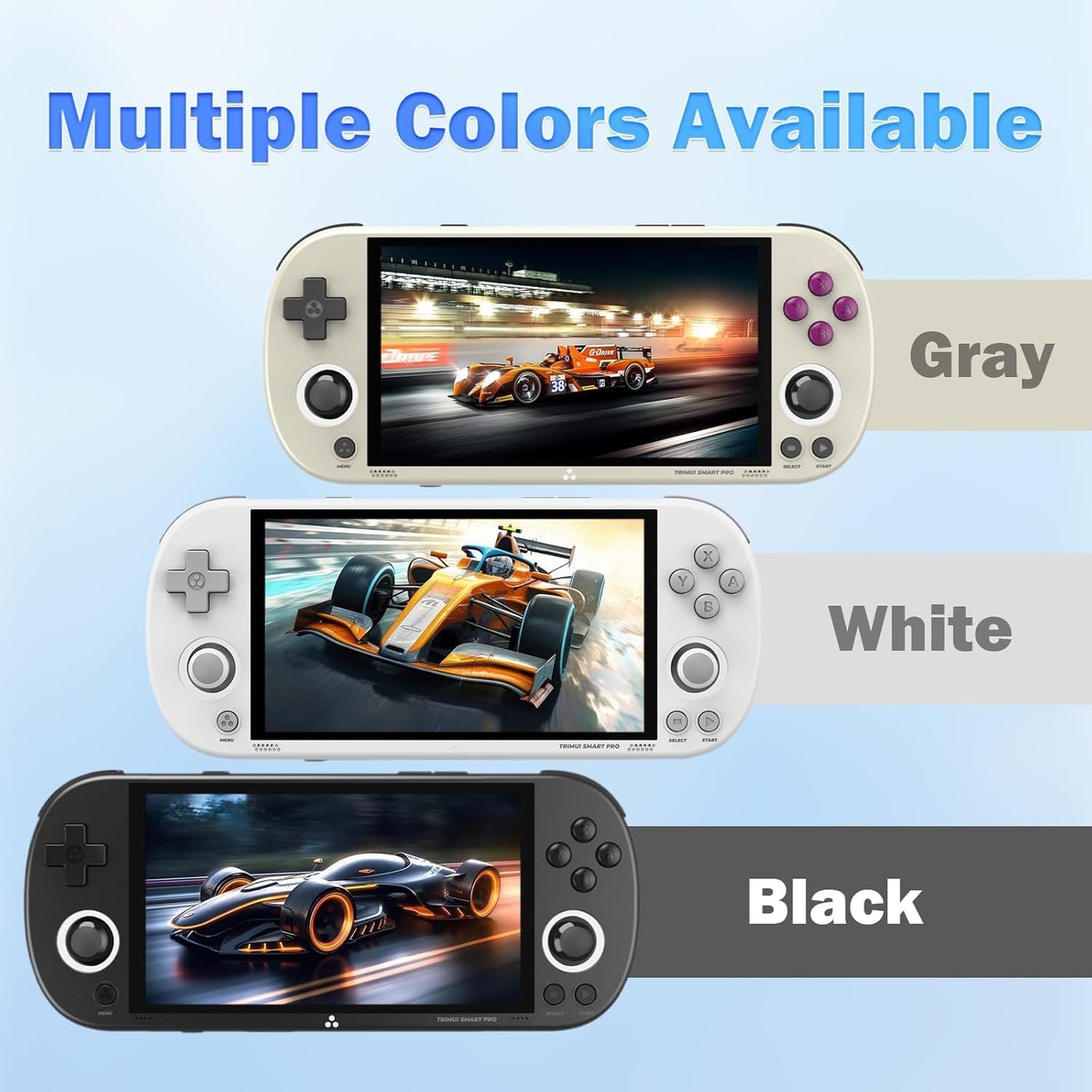 Trimui Smart Pro Retro handheld model, 5" IPS Screen Portable handheld model with 5000mAhBattery, Built in 128G TF Card &15000+ Games,Support WiFi Multiplayer Online Battle (Gray,128G)