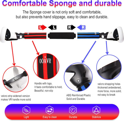 For Oculus Quest 2 Accessories VR Games Handles Extension Grips,2 in 1 Upgraded Multipurpose VR Game Beat Saber Handles for Playing Beat Saber Game