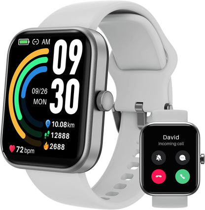 TOZO 44mm Rectangular Face Smart Watch Alexa Built-in Fitness Tracker with Heart Rate/Blood Oxygen Monitor/Sleep Monitor 5ATM Waterproof HD Touchscreen for Men Women Compatible with iPhone&Android