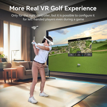 AMVR Adjustable Golf Club Attachment Compatible with Meta Quest 3S / Quest 3, Easy Ajustable Length
