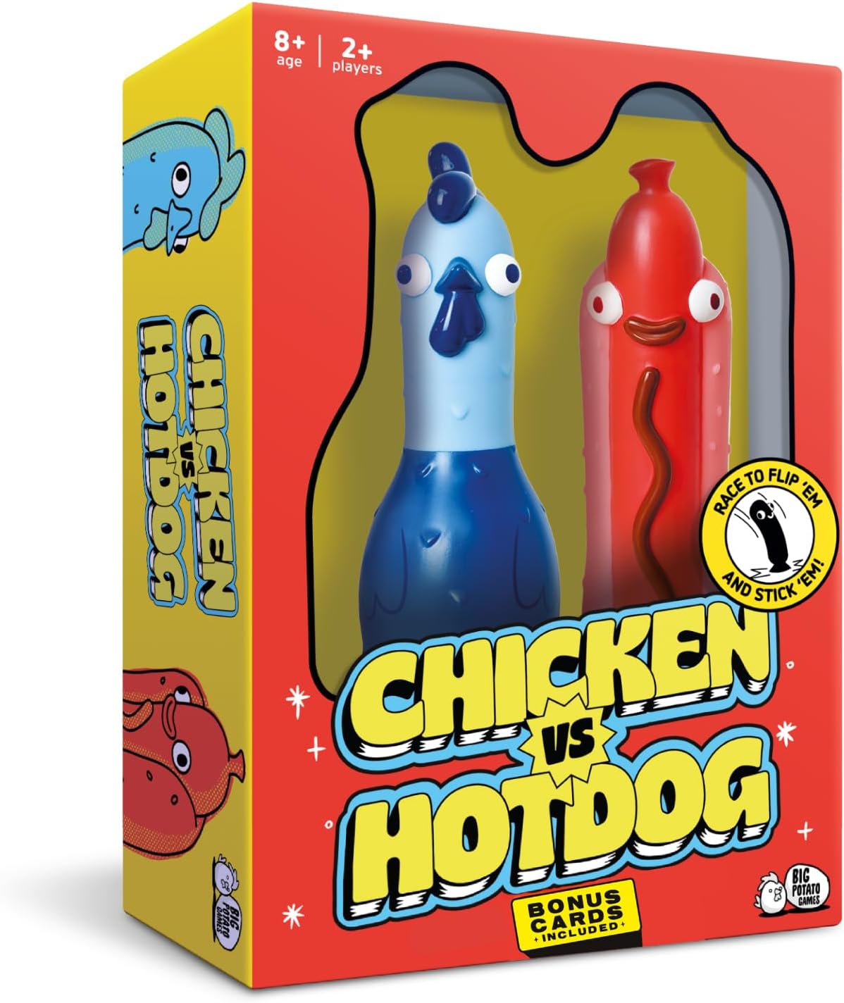 Big Potato Chicken vs Hotdog: Funniest Party Game You'll Ever Play | Flippin' Fun for Family, Adults and early-stage - Perfect Christmas Game | Bonus Content Included
