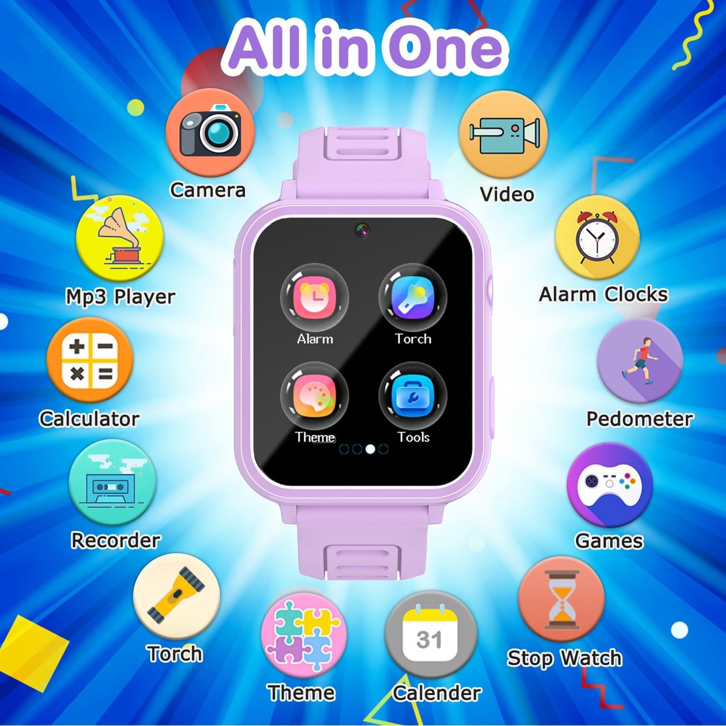 Kids Smart Watch Boys Girls Watch Toddler Watch Birthday Gifts for 6-10 Years Old Boys Toys for 3-8 Year Old Boys