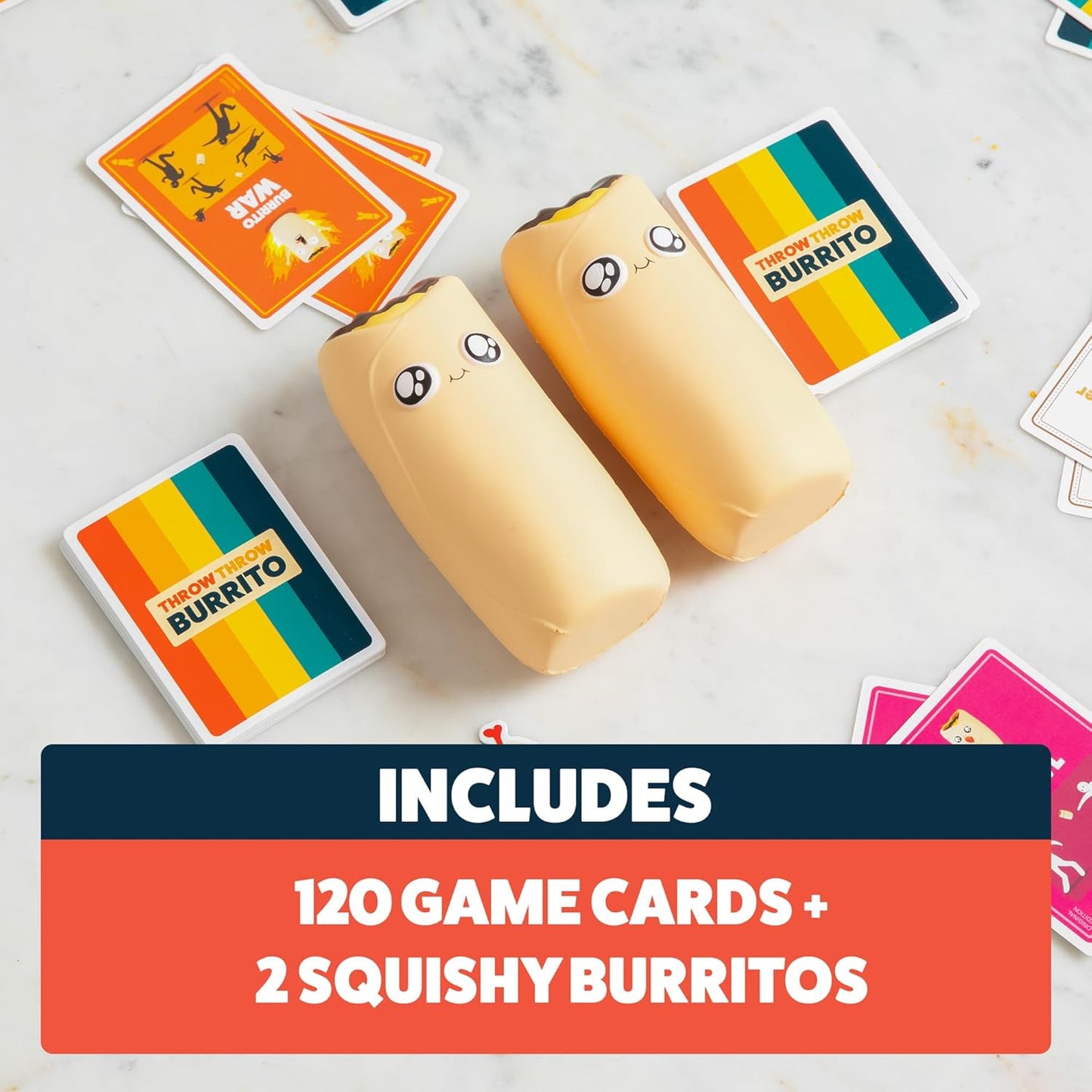 Exploding Kittens Throw Throw Burrito 2-6 Players - Ages 7+ - 15 Minutes to Play - Dodgeball Card Game - Party Game, Family Game Night