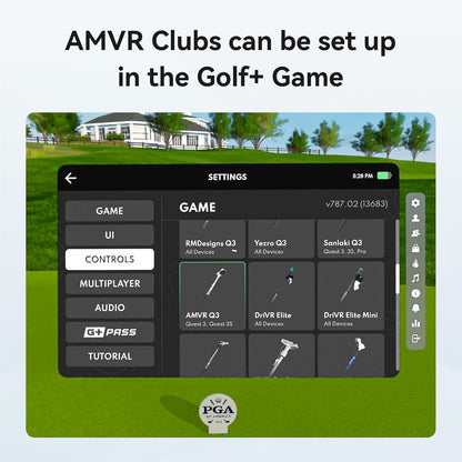 AMVR Adjustable Golf Club Attachment Compatible with Meta Quest 3S / Quest 3, Easy Ajustable Length