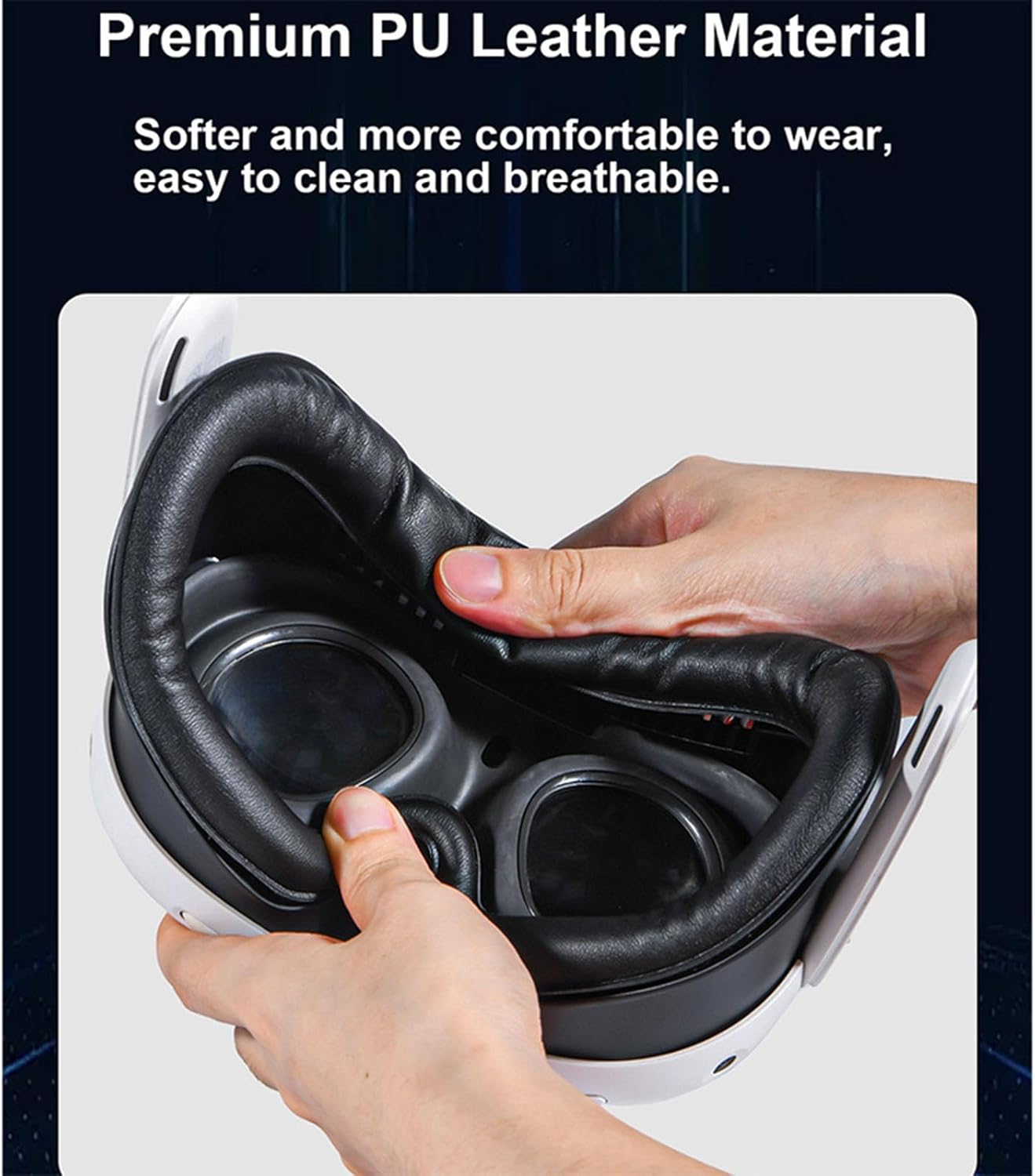 VR Dual Fan Compatible with MetaQuest 3 Air Circulation Fast Removal Anti-Fog Fitness Face Interface Bracket Face Cover Face Pad for Meta Quest 3