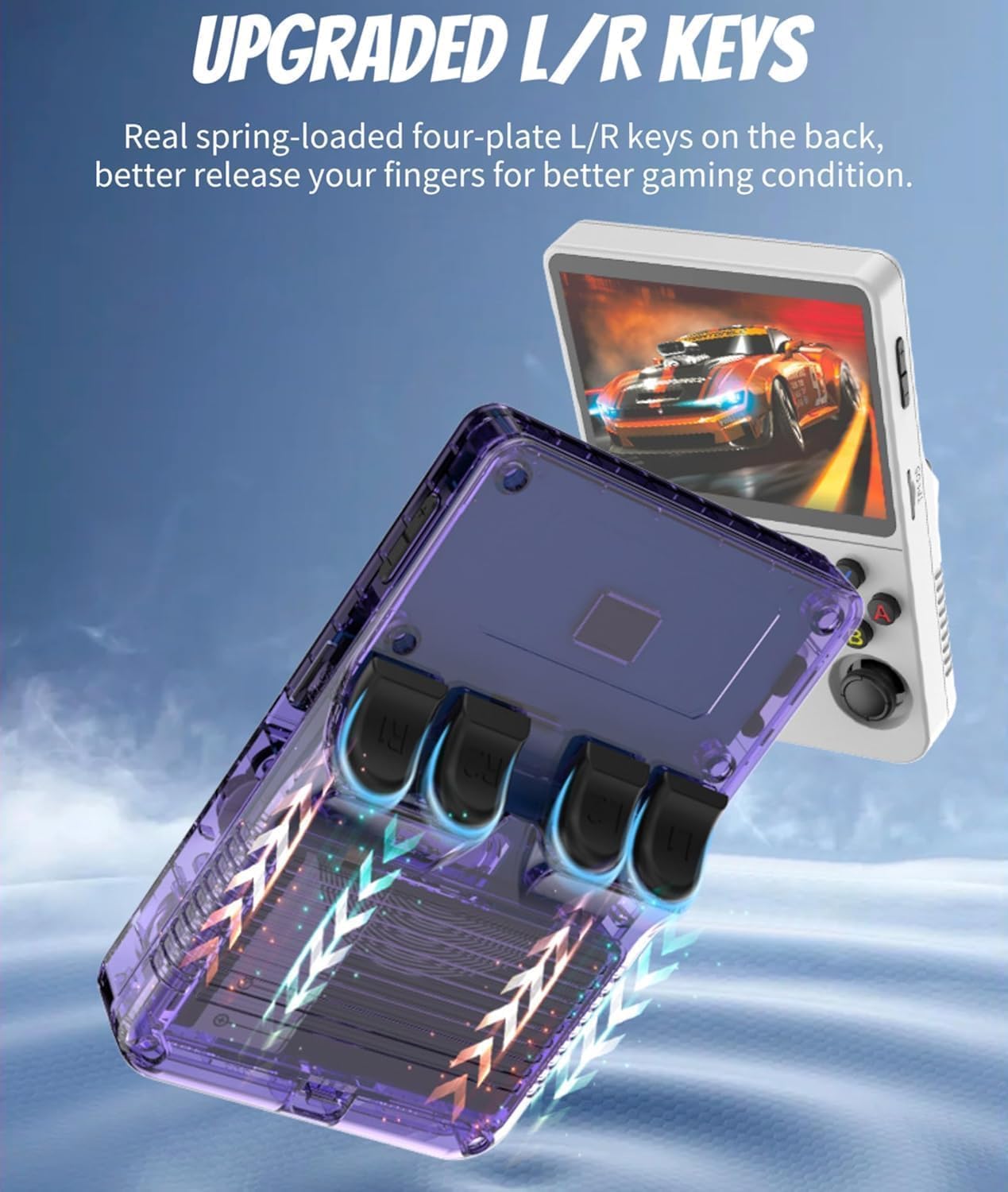 R36s Retro handheld model 3.5 Inch 21000+ Games Retro handheld model, Video handheld model with Dual Stylem Linux/Garlic Supports & Dual 3D Joysticks -128G -Purple