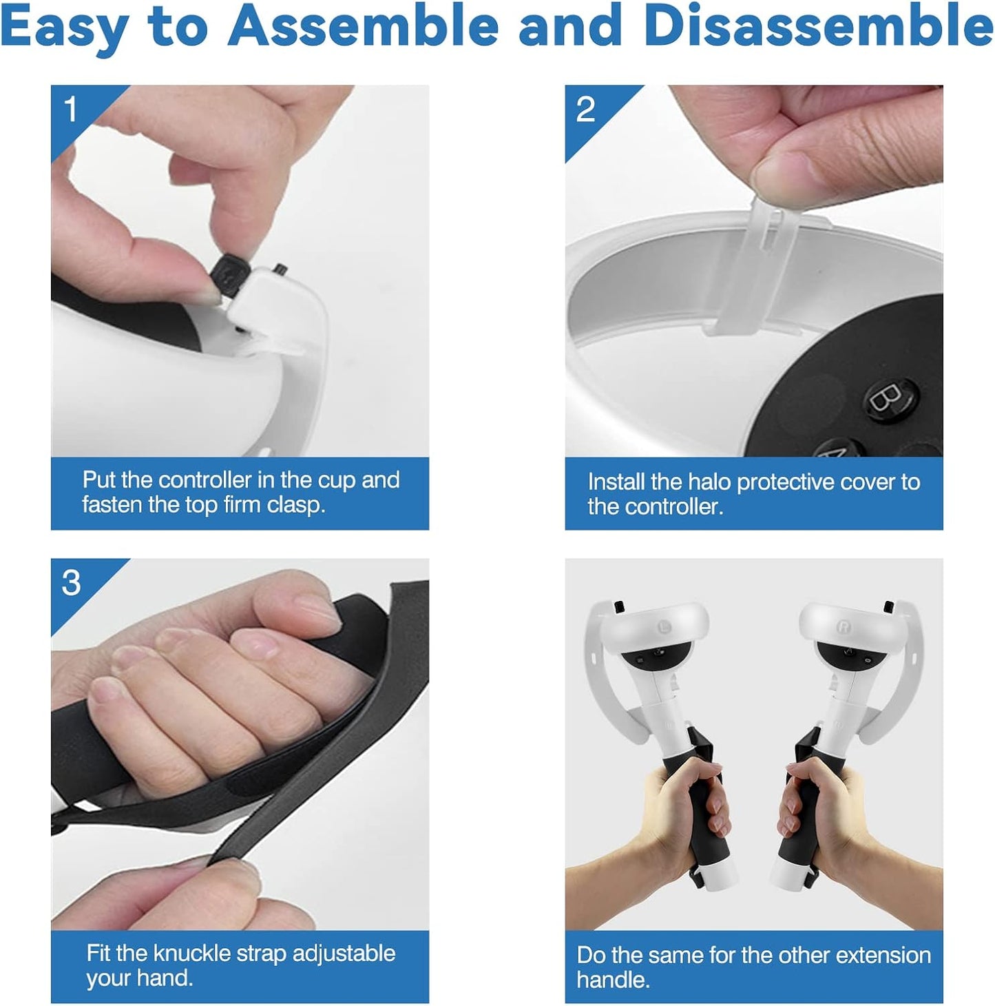 Beat Saber Handles Extension Controllers Grips for Meta Oculus Quest 2, Long Stick Arms for Golf Club Attachment Accessories Get More Hitting Skills and Scores, Enhance VR Games Experience