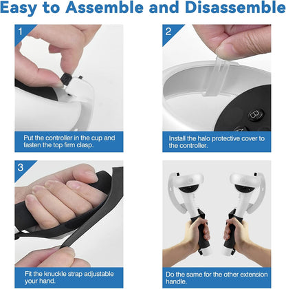 Beat Saber Handles Extension Controllers Grips for Meta Oculus Quest 2, Long Stick Arms for Golf Club Attachment Accessories Get More Hitting Skills and Scores, Enhance VR Games Experience