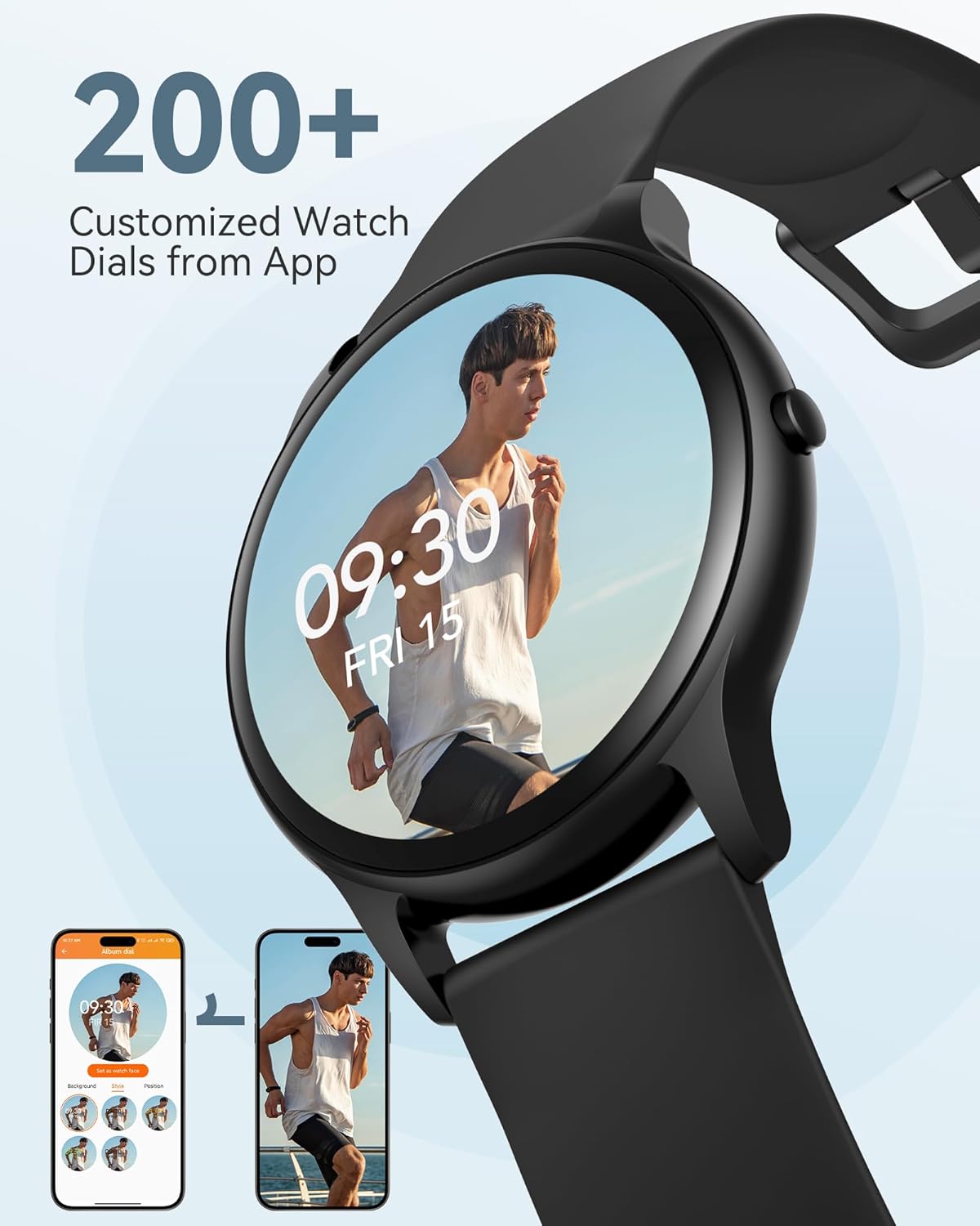 AGPTEK Smart Watch for Women, 5ATM Waterproof Smartwatch for Android and iOS Phones, Fitness Tracker Watch with 100+ Sports Modes, Heart Rate Monitor Pedometer Sleep Monitor, Pink