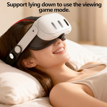 Adjustable Head Strap Compatible with Meta Quest 3/ 3S – Comfort & Pressure Relief VR Accessory, Support Lying Down Play for Gaming/Movies (Black)